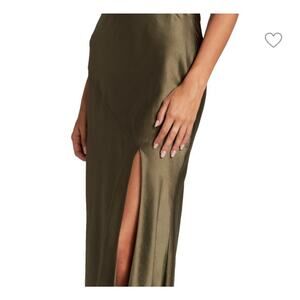 BAILEY 44 Nova Satin Skirt Bias cut with slit at front side. Green Size Midium